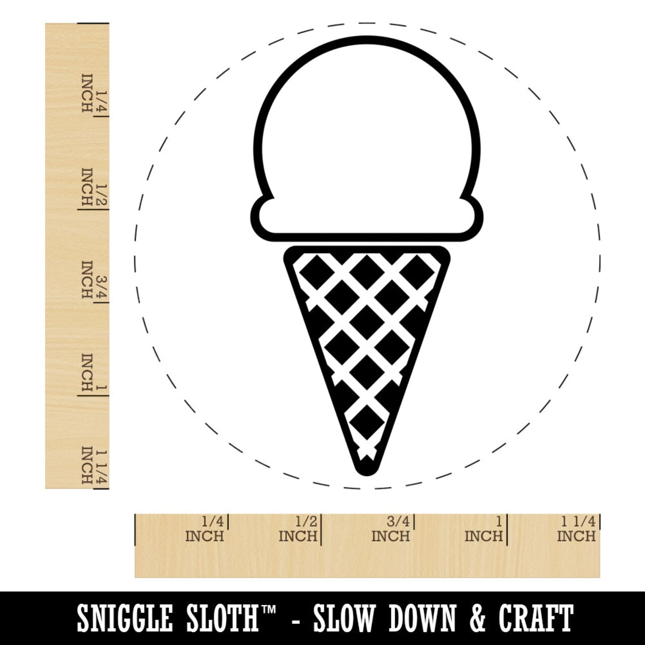 Yummy Ice Cream Cone Rubber Stamp for Stamping Crafting Planners